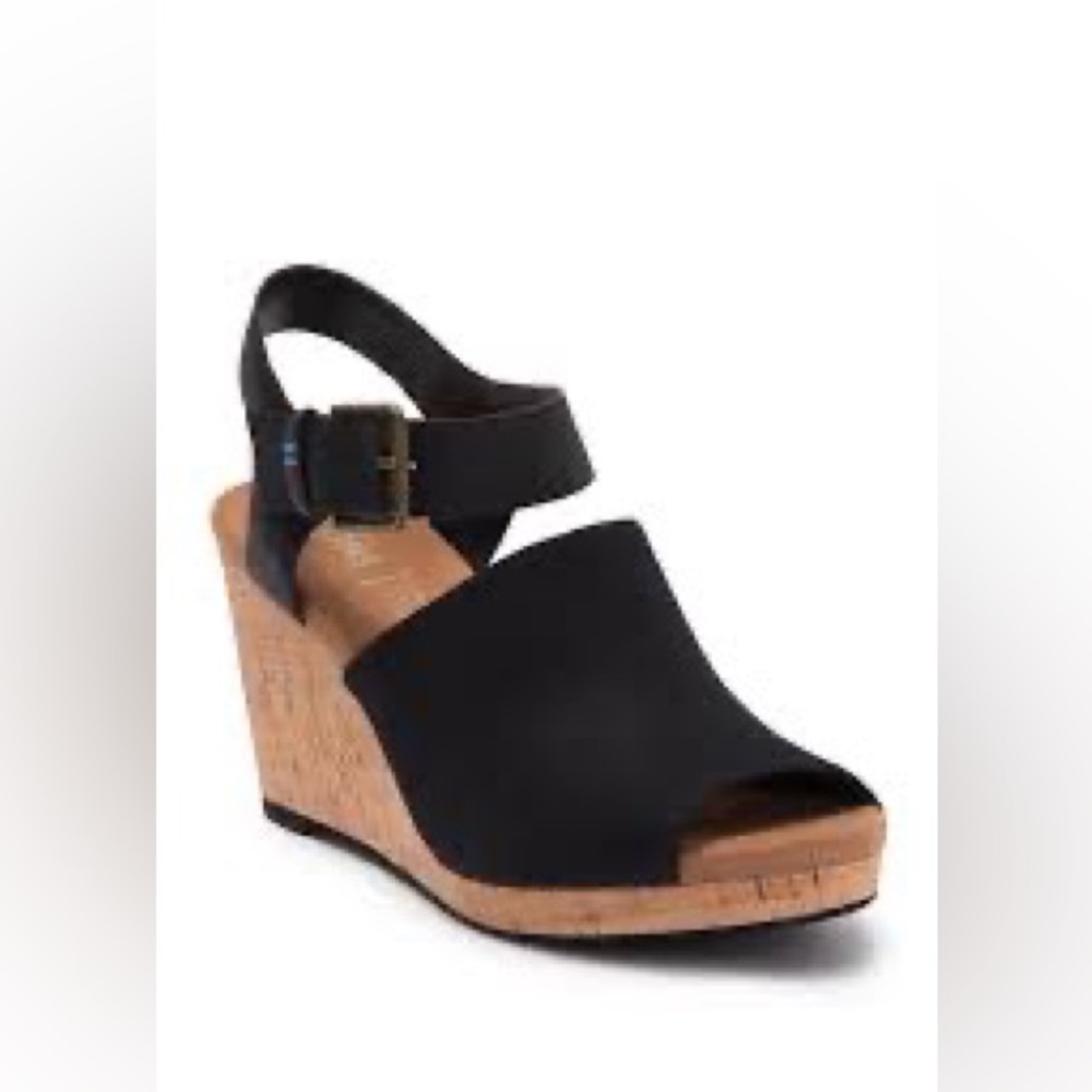 black oxford leather womens tropez wedges